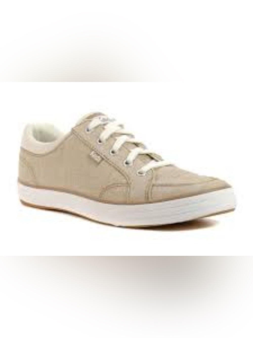 Keds Center II Chambray Tan Canvas Lace Up Sneaker Shoes Womens Size 9